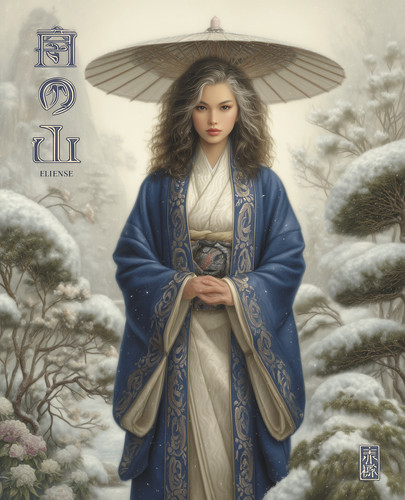 Woman blue robes with - woman, in