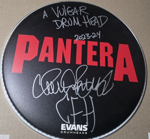 Pantera autographed drum head - pantera,