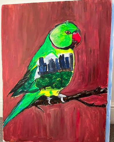 City parakeet large wall - city,