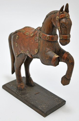 Vintage wooden horse figurine - vintage,