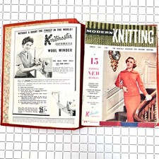 Vintage Modern Knitting Magazines Machine Patterns Knitmaster Lot x12 1958 Bound