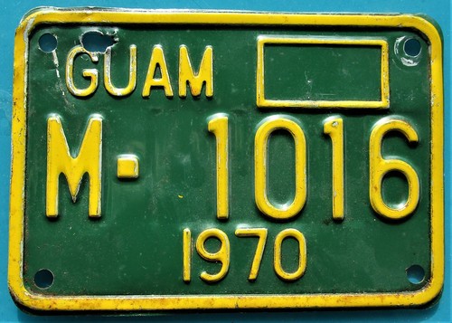 1970 guam motorcycle license - 1970,