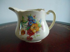 VTG Milk Jug Creamer AJ Wilkinson Royal Staffordshire Pottery Honeyglaze Floral