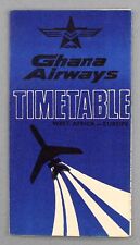 GHANA AIRWAYS AIRLINE TIMETABLE NOVEMBER 1970 VC10 BOAC WEST AFRICA - EUROPE