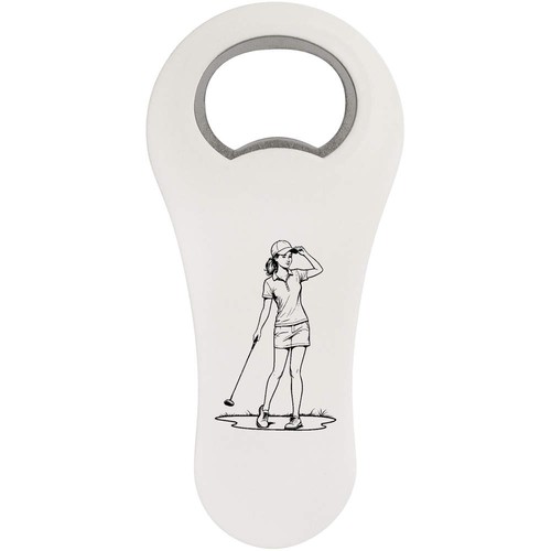 Lady playing golf bottle - playing,