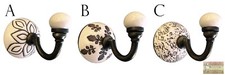 Small cream ceramic hook. Towel hook. Curtain tie back hook. Coat hook. Operetta