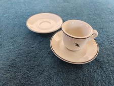 NESPRESSO White Logo Coffee Cup & Saucer 3oz Espresso Demitasse Mug Germany Made