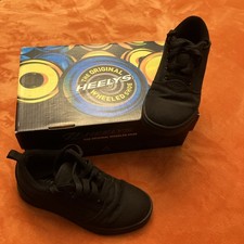 BLACK BOYS HEELYS     SIZE 1 /EUR 33        TRAINERS SKATE ROLLER SHOES + WHEELS
