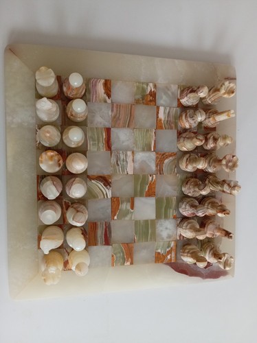 Vintage marble chess - board, and
