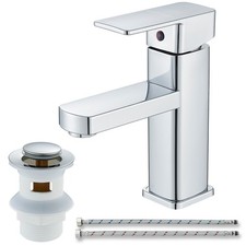 Modern Bathroom Sink Tap Single Lever Mono Wash Basin Vanity Mixer Taps Chrome