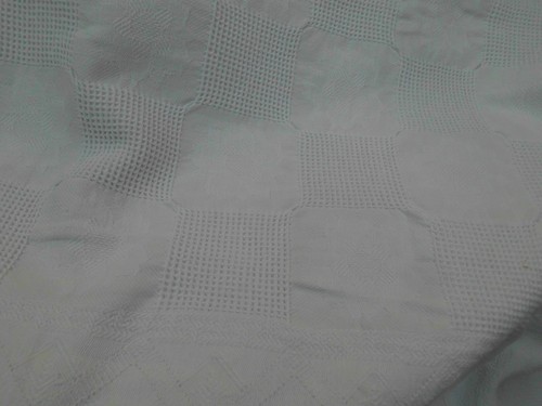Vintage white cotton waffle - white,