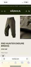 Harkila Men's Pro Hunter Endure Breeks Gore-Tex Waterproof - Willow Green SALE