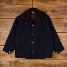 Vintage Holloway Workwear Jacket L Chore Barn Coat Blanket Lined Blue