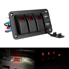 3 Gang Marine Boat RV Red LED
