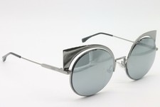 FENDI FF 0177/S KJ1T4 BLACK SILVER MIRRORED AUTHENTIC FRAMES SUNGLASSES 53-22