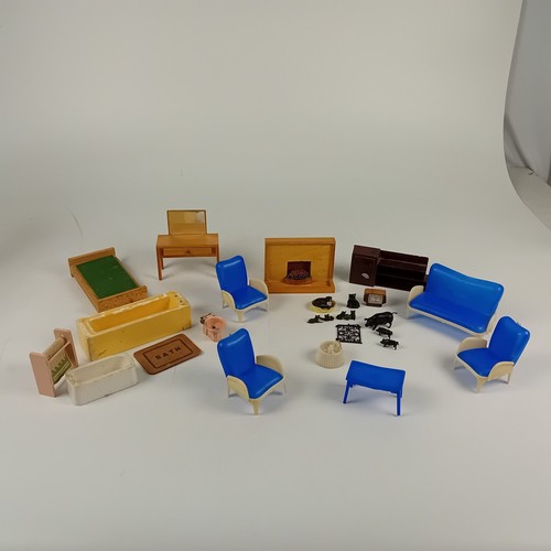 Vintage doll house furniture - house,