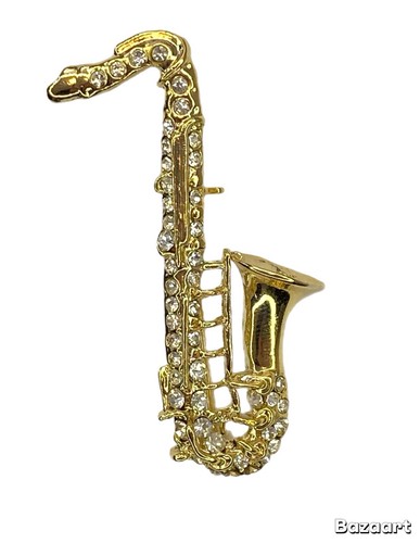 Vintage saxophone brooch - saxophone,