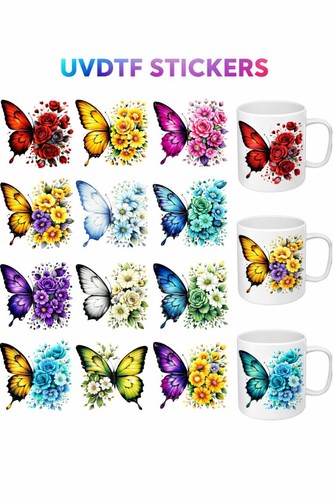 Sheet floral butterfly uv - 12,
