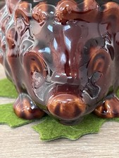 Vintage Collectible -Denmead Pottery Glazed Money Box Cute Hedgehog Piggy Bank