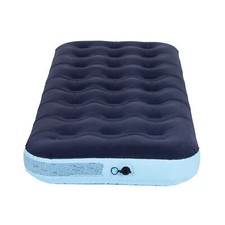 Single Flocked Airbed Inflatable Camping Mattress Blow Pump Up Air Bed Camping