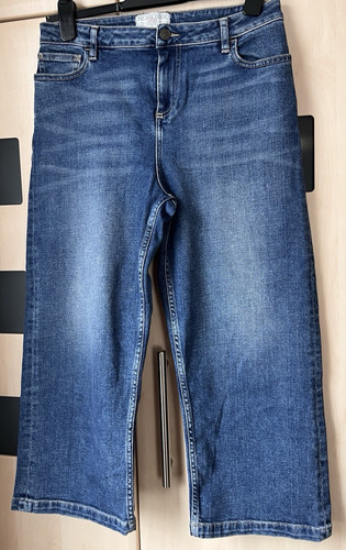 Fat face blue wide leg - leg, crop