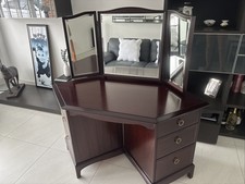 Stag Mahogany Minstrel Vintage Corner Dressing Table with Triple Mirror