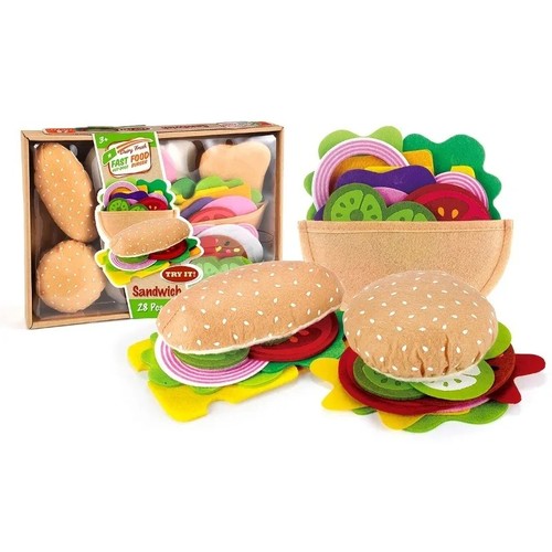 28pcs felt food burger - felt,