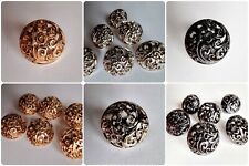 SWIRL METAL BUTTONS – 15mm, SILVER, GOLD, GUN METAL, PEWTER, CARDIGAN, CELTIC UK