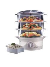 Russell Hobbs 9LT Food Steamer 3 Tier with 1L Rice Bowl 60 Min Timer 21140 (USED