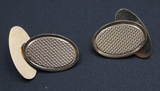W.H MANTON .375 9ct YELLOW GOLD 2001 20mm x 20mm Textured Cufflinks, 5.25g - T19