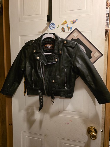Biker leather jacket kids - leather,
