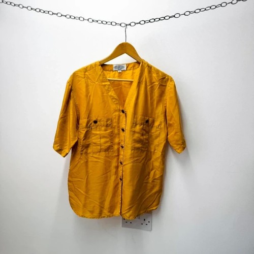 Vintage 90s mustard silk - mustard,