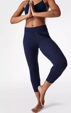 Sweaty Betty Womens Gary Yoga Joggers Trousers Navy Blue Large L Regular Leg VGC