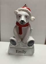 Personalised Polar Bear Christmas Decoration Bauble with LASER NAME (SRBOOK) *