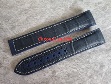 Genuine Omega Seamaster Planet Ocean 19/18mm Blue Leather/Rubber Déployant Strap