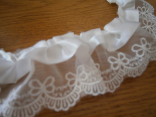 Ivory gathered lace x - lace,