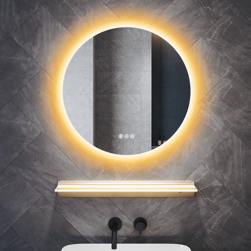 Round led bathroom - round, mirror