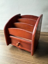 Small Letter Rack Holder With Drawer On Turntable/makeup Holder