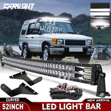 For Land Rover Discovery 1 & 2 Curved 52" Led Light Bar + Brackets Mounts + Wire
