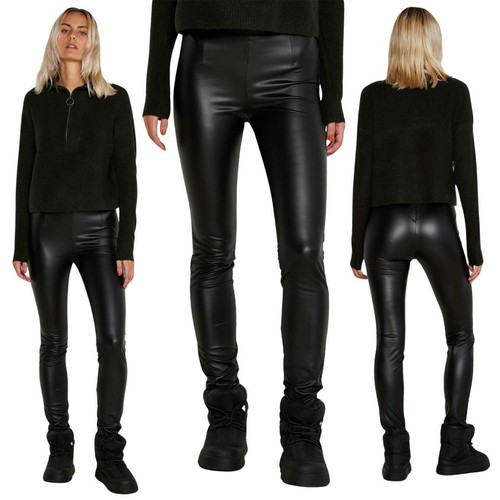 Womens faux leather leggings - womens,