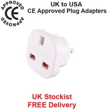 2 x UK To US, USA, America Travel Adaptor Plug 2 Pin Adapter