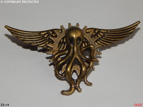 Steampunk goth brooch - brooch, badge