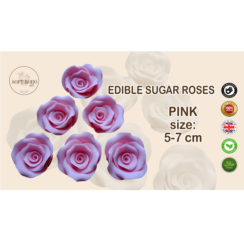 Edible sugar rose pink - edible, |