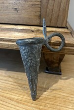 Antique Hammered Pewter Candle Snuffer With Finger Ring Handle 11.5cm Long