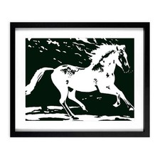 White Horse A3 Framed Print – Minimalist Monochrome – Limited Edition
