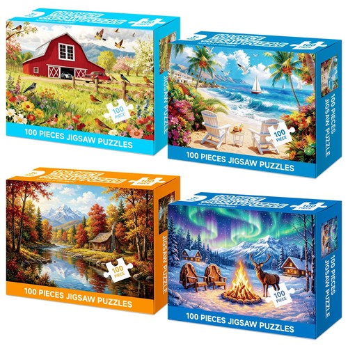 Pack 100 piece puzzle four - 100,