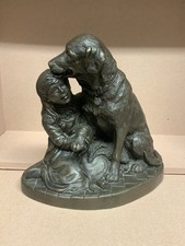 Heredities Signed Vintage Bronzed Resin Best Of Friends Figurine Uk Only.