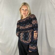Missoni longsleeve top stretchy metallic knit textured zig zag shapes new medium