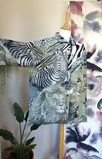 ARTSCAPES Multi animal patterned oversized sheer top shirt size L