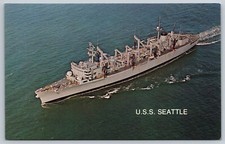 Postcard USS Seattle Fast